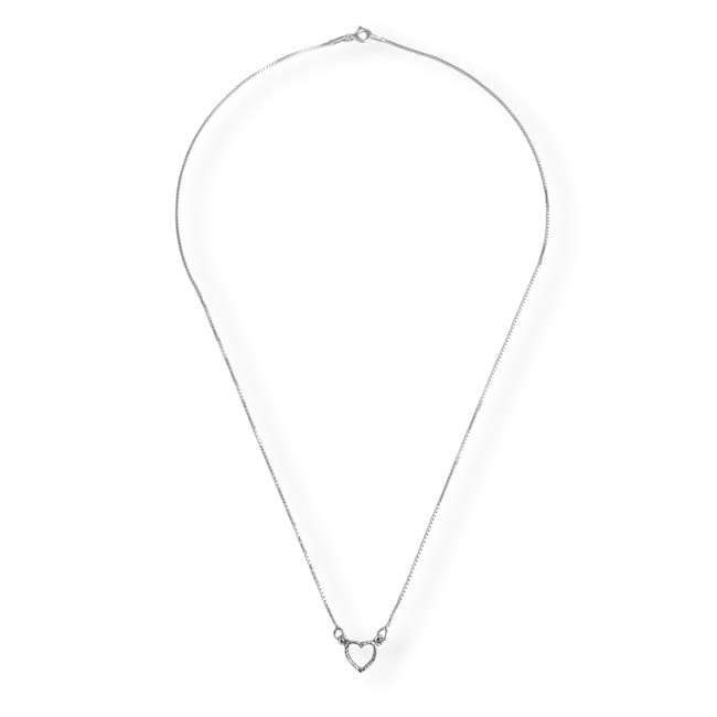 Gargantilha de Coração Vazado Pequeno 40cm