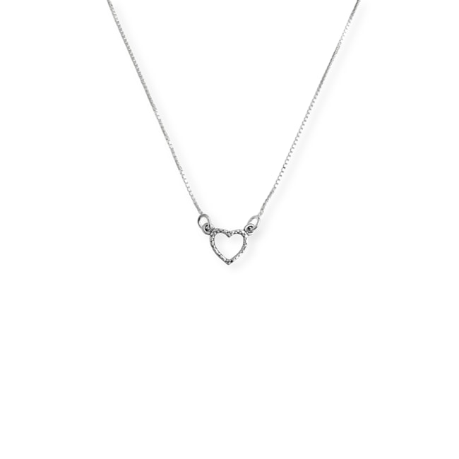 Gargantilha de Coração Vazado Pequeno 40cm