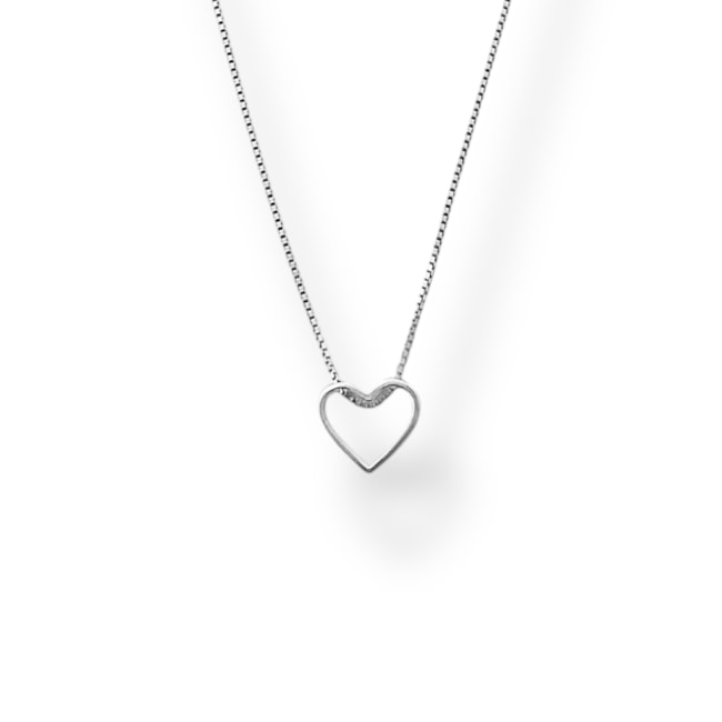 Gargantilha de Coração Vazado Pequeno  - 50cm