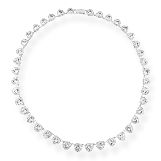 Gargantilha de Corações com Zircônias Cravejadas - 39cm