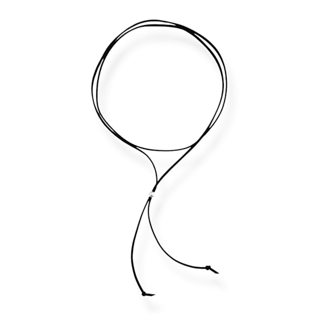 Gargantilha de Courinho Regulável com Bolinha em Prata  - 98cm