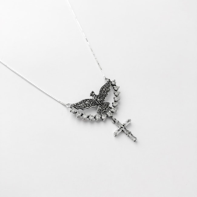 Gargantilha de Cruz com Espírito Santo - 45cm