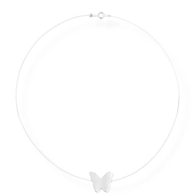 Gargantilha de Fio de Nylon com Borboleta - 45cm
