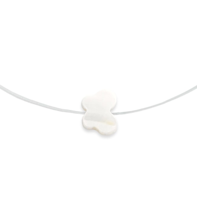 Gargantilha de Fio de Nylon de Borboleta em Madrepérola - 40cm