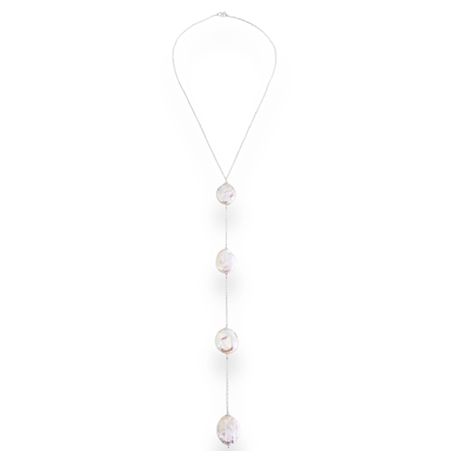 Gargantilha de Gravata com Pérola Biwa - 45cm
