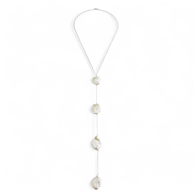 Gargantilha de Gravata com Pérola Biwa - 45cm