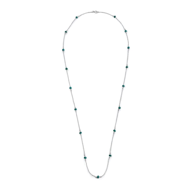 Gargantilha de Howlita Tuquersa com Rondel - 70cm