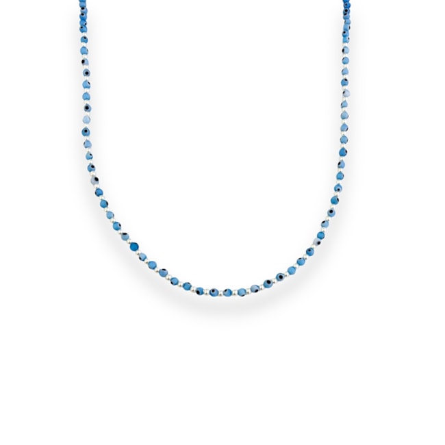 Gargantilha de Olho Greco com Pérola - 65cm