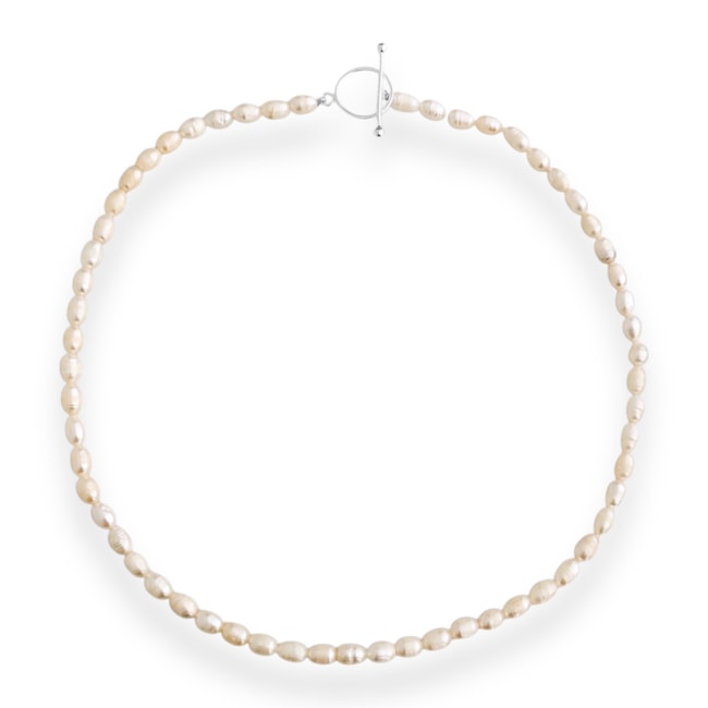 Gargantilha de Pérola Batata com Fecho Boia - 45cm