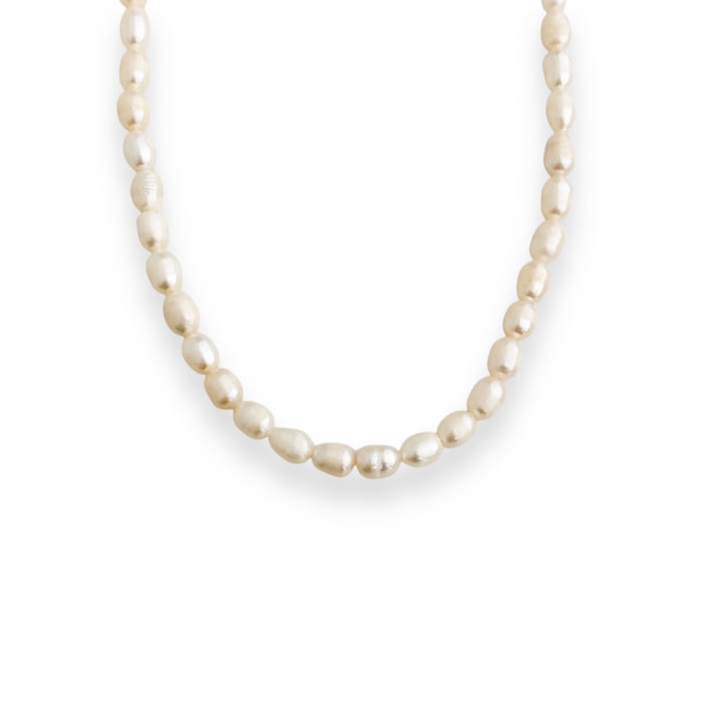 Gargantilha de Pérola Batata com Fecho Boia - 45cm