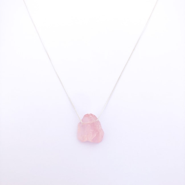 Gargantilha de Quartzo Rosa - 60cm