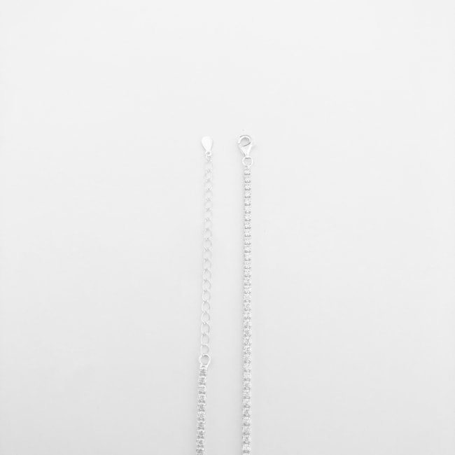 Gargantilha de Riviera com Zircônias Transparentes - 40cm