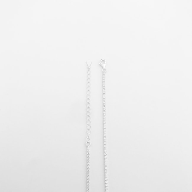 Gargantilha de Riviera Fina com Zircônias Transparentes - 40cm