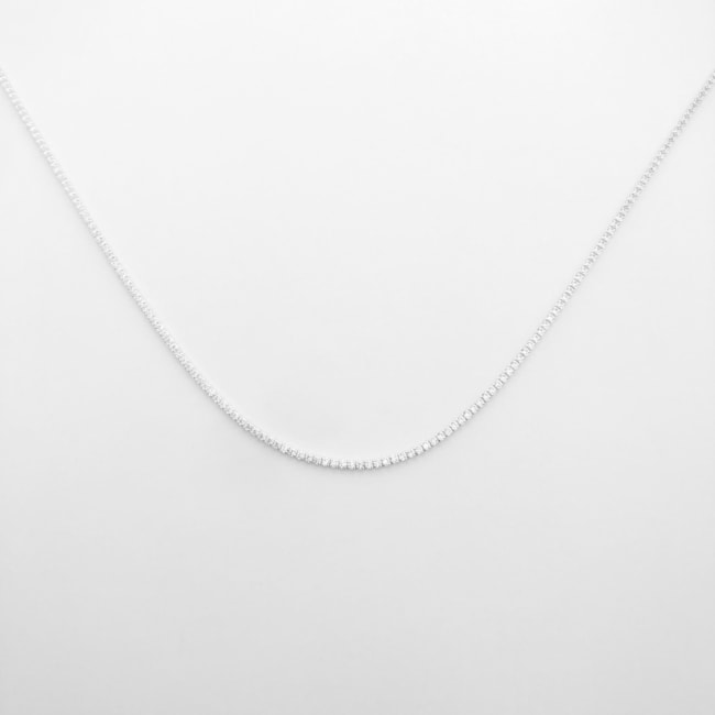 Gargantilha de Riviera Fina com Zircônias Transparentes - 40cm