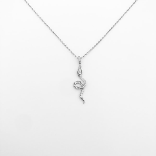Gargantilha de Serpente Cravejada com Zircônia - 40cm