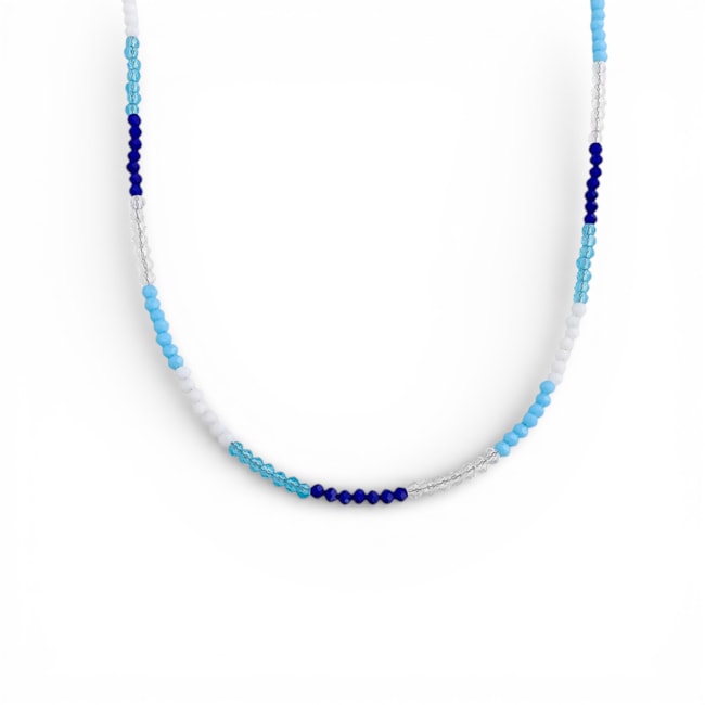 Gargantilha de Zircônia Cristal Cinco Tons - 70cm