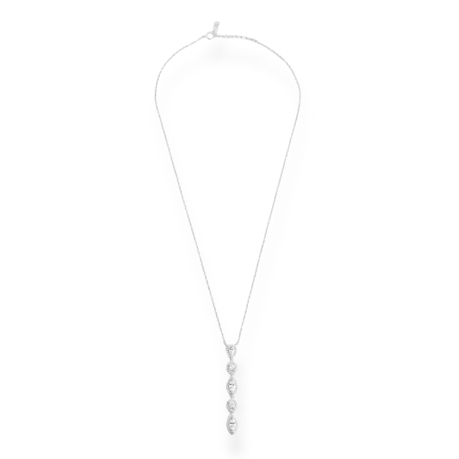 Gargantilha Estilo Gravatinha com Zircônias Caidas Cravejadas - 40cm