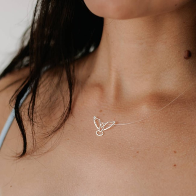 Gargantilha Fio de Nylon com Espírito Santo - 40cm