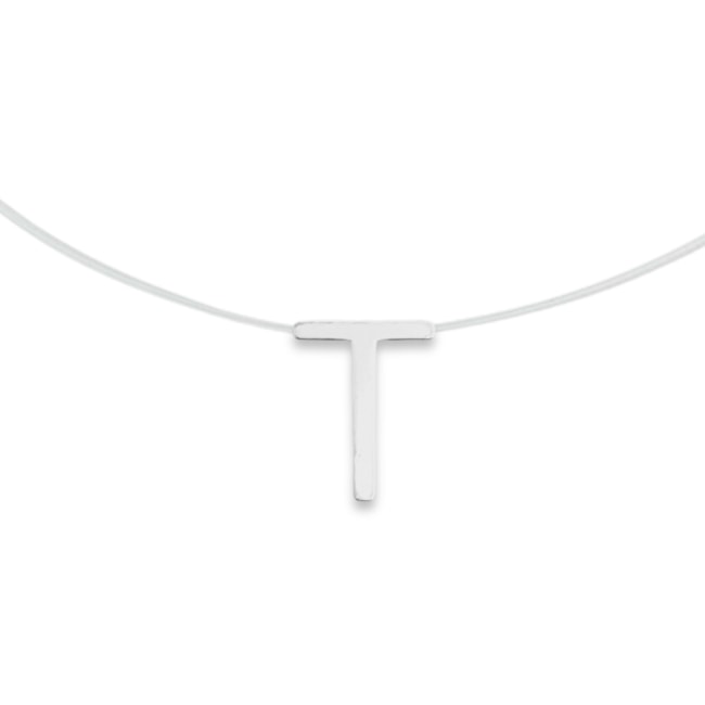Gargantilha Fio de Nylon com Letra T em Laser - 40cm