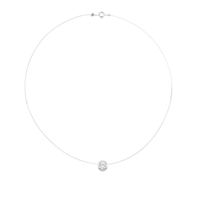 GARGANTILHA FIO DE NYLON COM PINGENTE DE ZIRCÔNIA - 40CM