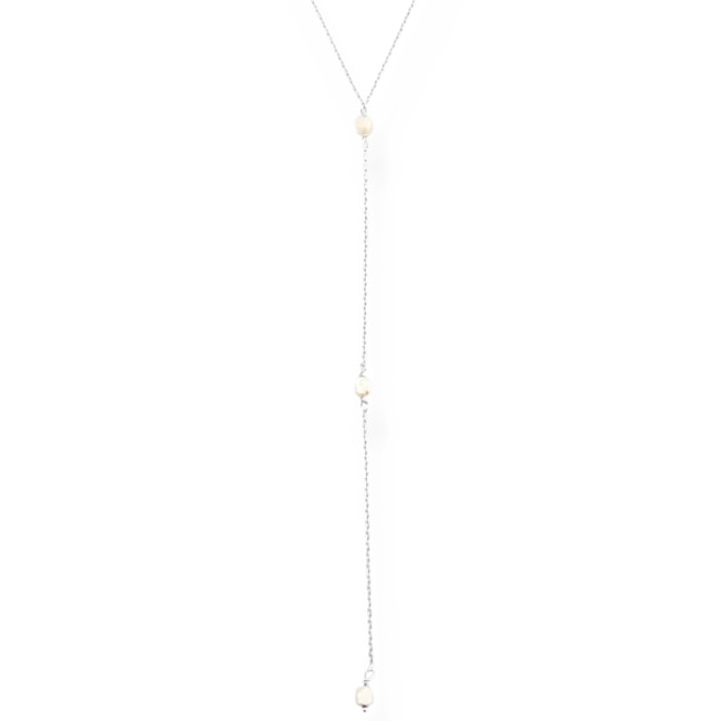 Gargantilha Gravata com Pérola Pão - 55cm