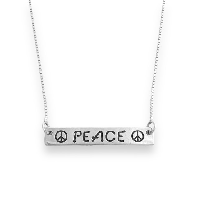Gargantilha "Peace" com Símbolo da Paz - 40cm