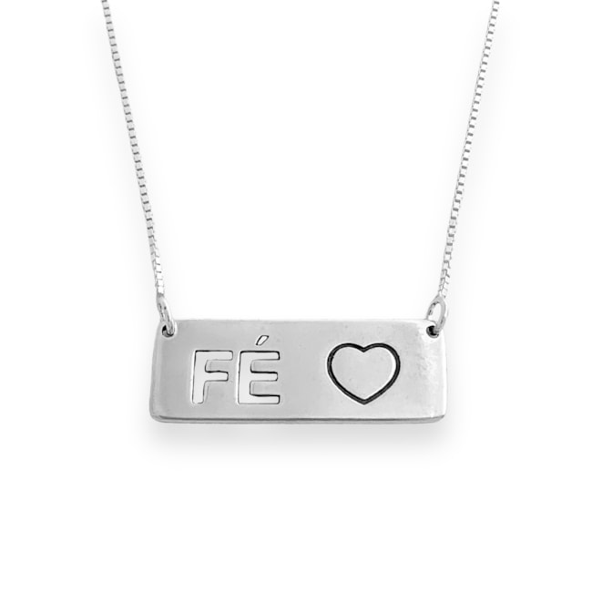 Gargantilha Plaquinha Fé 60cm