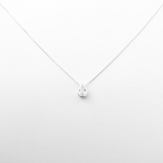 Gargantilha Ponto de Luz com Zircônia em Gota - 45cm