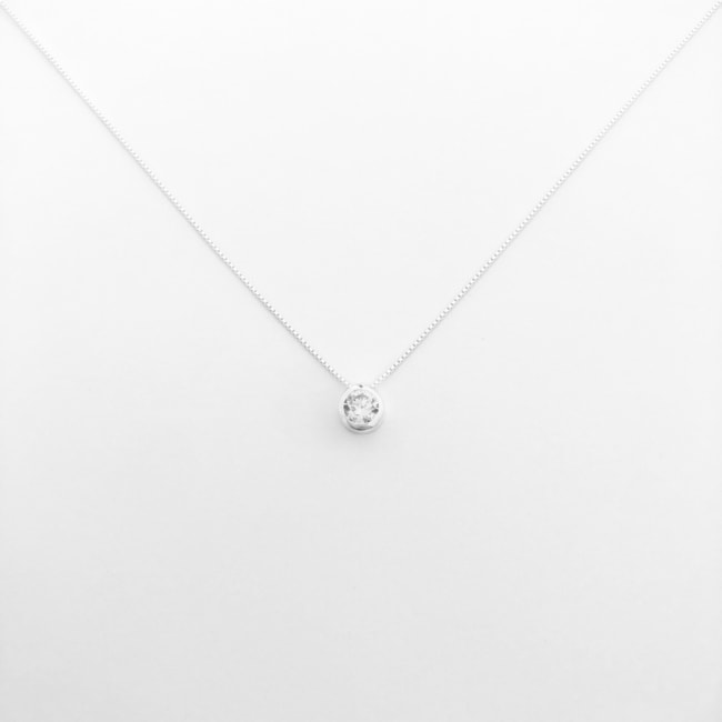 Gargantilha Ponto de Luz com Zircônia Redonda - 45cm