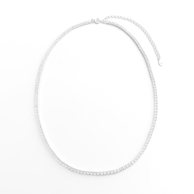 Gargantilha Riviera Cravejada com Zircônias Brancas  - 40cm