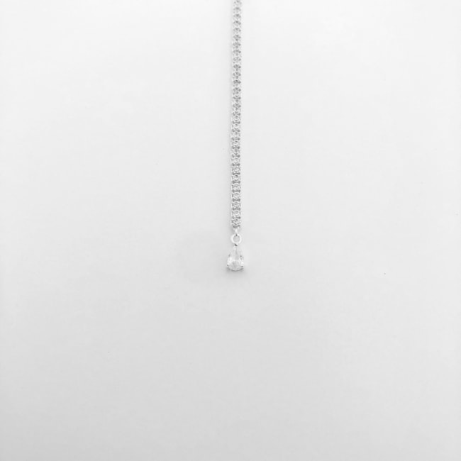 Gravatinha de Zircônia com Pingente de Gota - 40cm