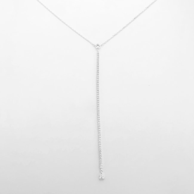 Gravatinha de Zircônia com Pingente de Gota - 40cm