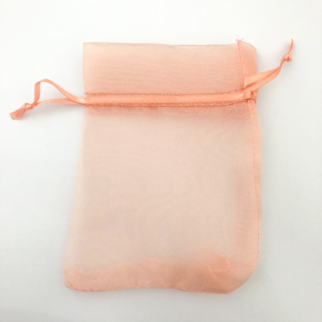 Pacote com 10 Saquinhos de Organza Salmão - 9 x 12