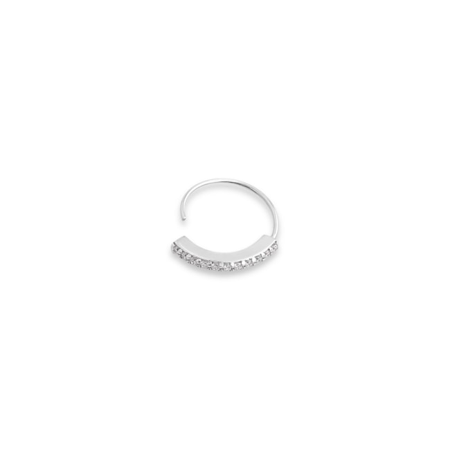 PIERCING DE FURO MEIA ARGOLA CRAVEJADA EM ZIRCÔNIA CRISTAL