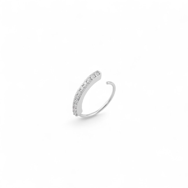 PIERCING DE FURO MEIA ARGOLA CRAVEJADA EM ZIRCÔNIA CRISTAL
