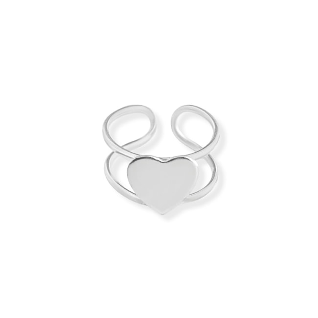 Piercing Fake 2 Aros com Coração Liso