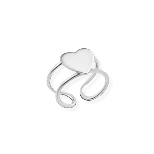 Piercing Fake 2 Aros com Coração Liso