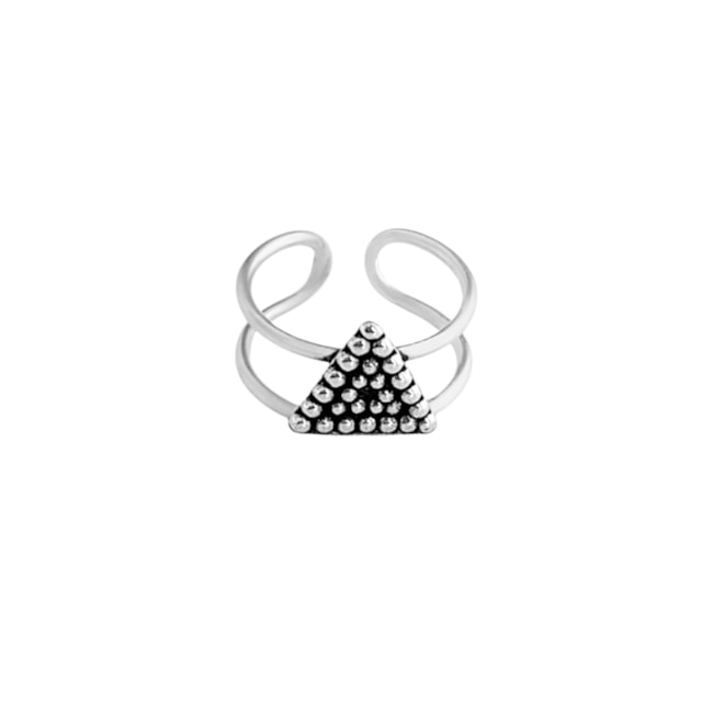 Piercing Fake 2 Aros com Triângulo Pontilhado