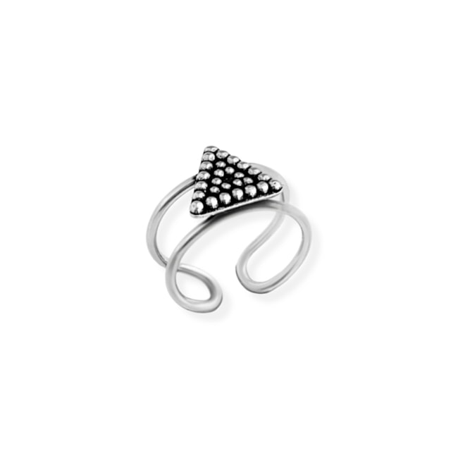 Piercing Fake 2 Aros com Triângulo Pontilhado