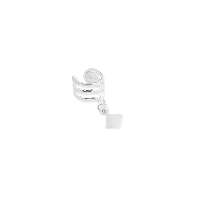 Piercing Fake 3 aros com Pingente Quadrado