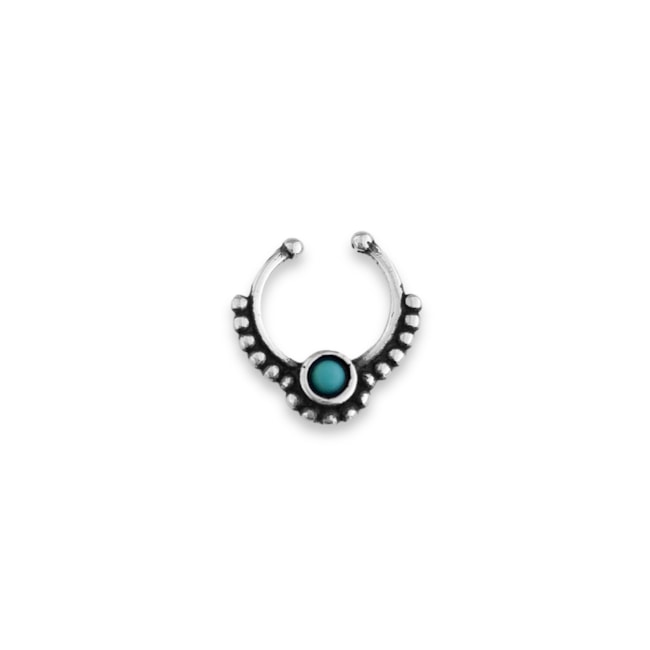 Piercing Fake com Turquesa Resinada