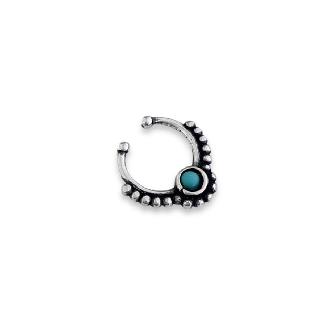 Piercing Fake com Turquesa Resinada