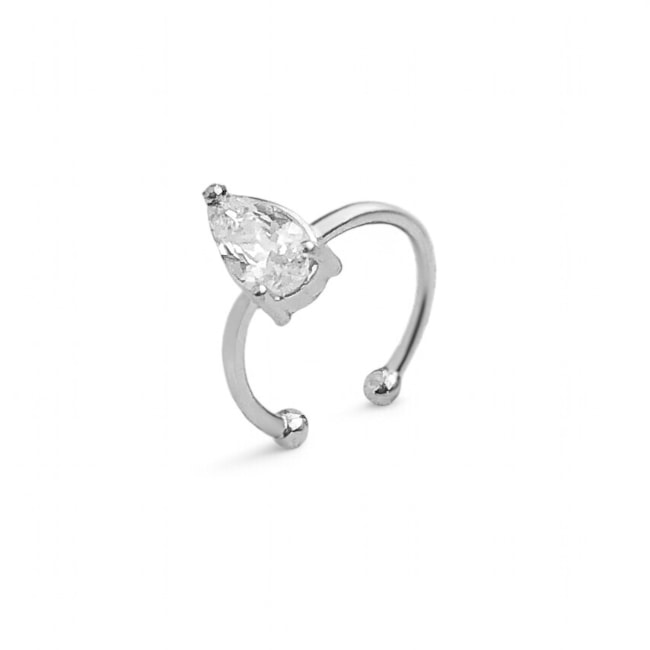 Piercing Fake com Zircônia em Formato de Gota 