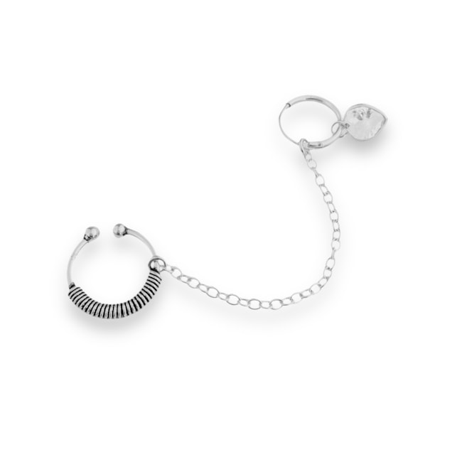 Piercing Fake de Cartilagem com Coração e Zircônia Cristal