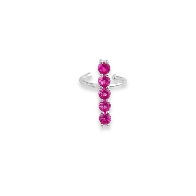 Piercing Fake de Palito Com Zircônias em Rubi Rose