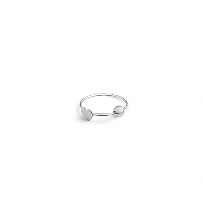 Piercing para Furo Argolinha com Bolinha e Coração 