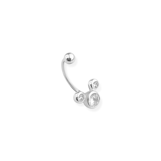 Piercing para Furo de Umbigo com Minie Cravejado de Zircônia 