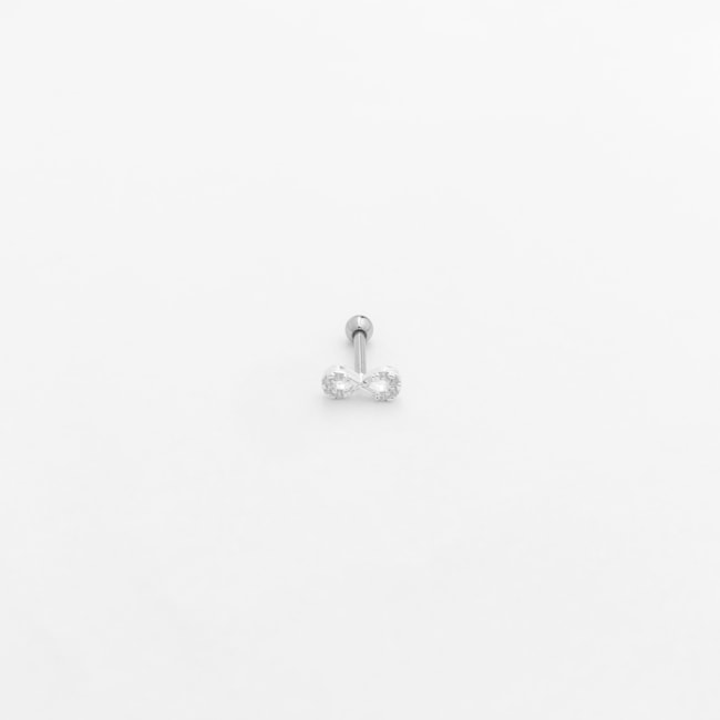 Piercing Para Furo Infinito Com Zircônias com Pino em Aço Cirúrgico 