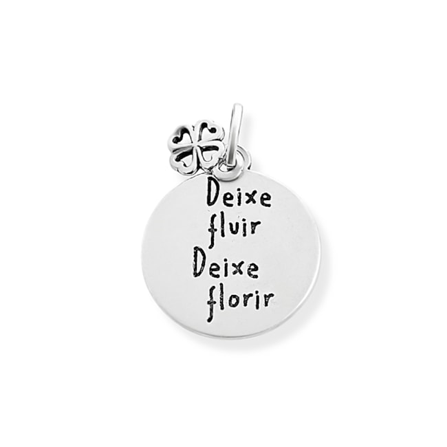 Pingente " Deixe Fluir Deixe Florir " 