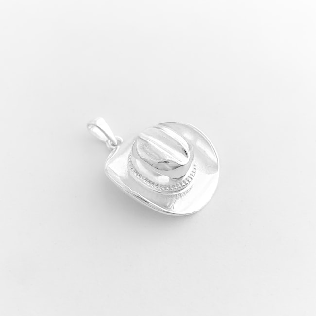 Pingente Branco de Chapéu Liso